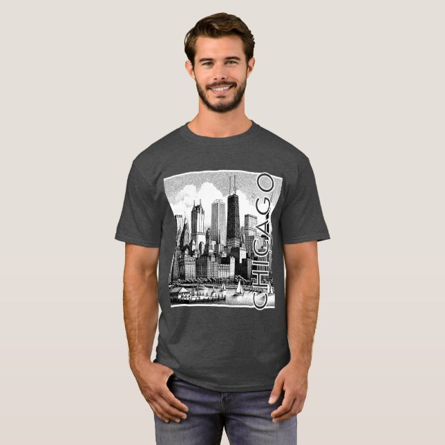 Chicago Skyline Graphic T - Shirt (Vorne ganz)