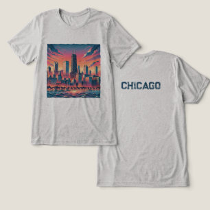 Chicago Skyline Graphic T - Shirt Tri-Blend-Shirt
