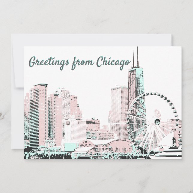 Chicago skyline Holiday carte postale élégante (Devant)