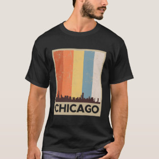 Chicago Skyline Hoodie Distressed Vintag Style Gi T-Shirt