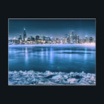 Chicago Skyline in Winter Postkarte<br><div class="desc">The Chicago skyline with a frozen Lake Michigan in the foreground</div>