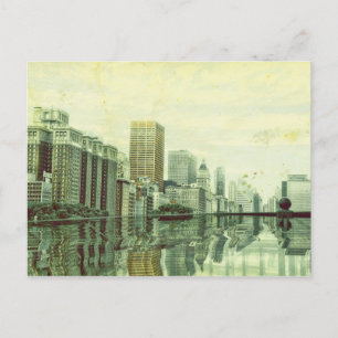 Chicago-Skyline-Kunstwerk-Postkarte Postkarte