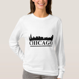 Chicago Skyline Ladys Long Sleeve T - Shirt