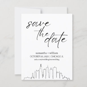 Chicago Skyline MINIMALIST Save-The-Date Einladung