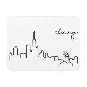 Chicago-Skyline mit Leuchtturm-Magneten Magnet