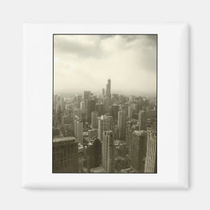 Chicago-Skyline mono Magnet