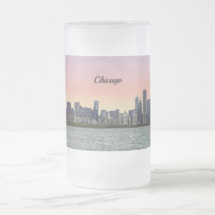 Chicago Skyline Painterly Mattierte Tasse