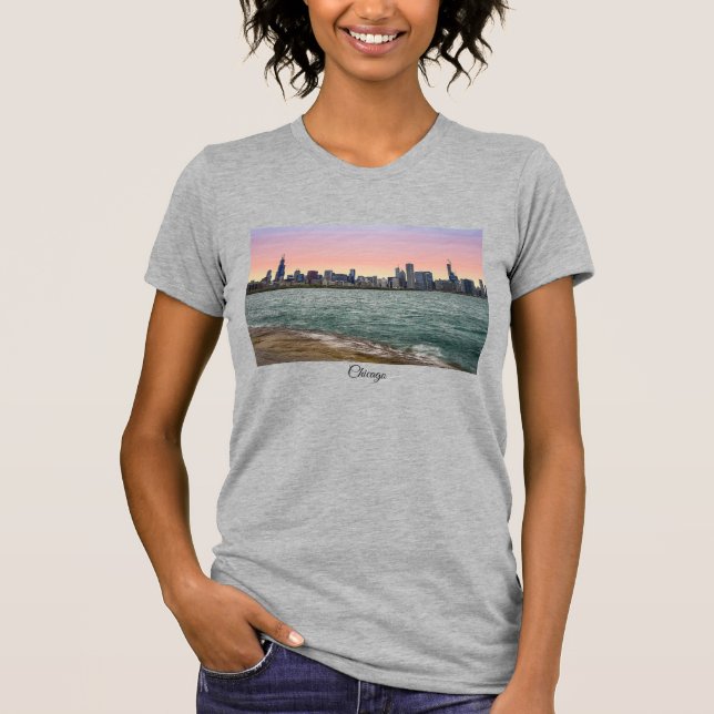 Chicago Skyline Painterly T - Shirt (Vorderseite)