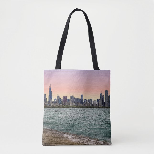 Chicago Skyline Painterly Tasche (Vorderseite)