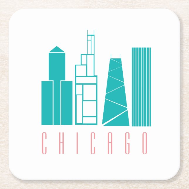 Chicago Skyline Paper Untersetzer (Vorderseite)