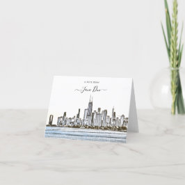 Chicago Skyline Personalisierte Note Card Dankeskarte