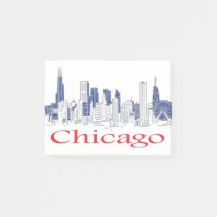 Chicago-Skyline Post-it Klebezettel