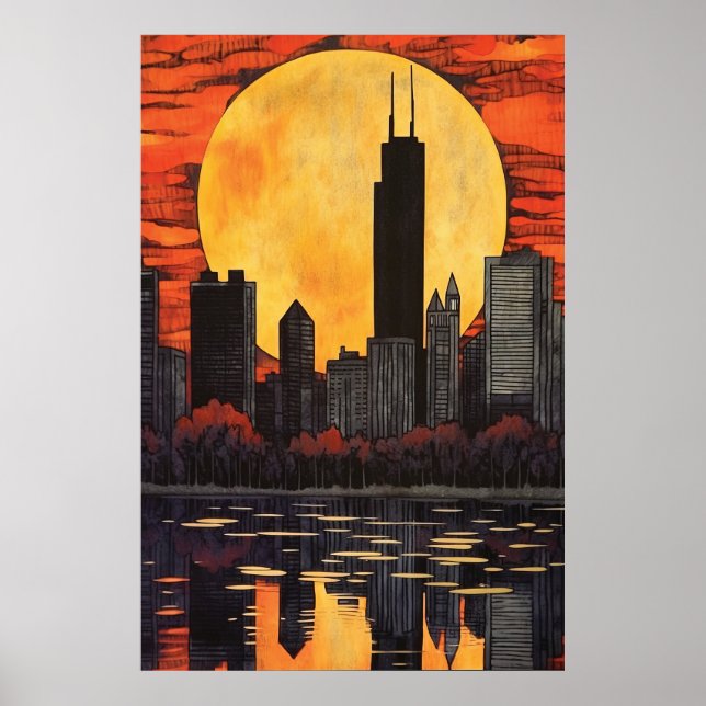 Chicago, Skyline, Poster (Vorne)