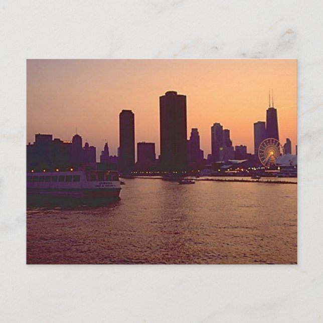 Chicago Skyline Postkarte (Vorderseite)