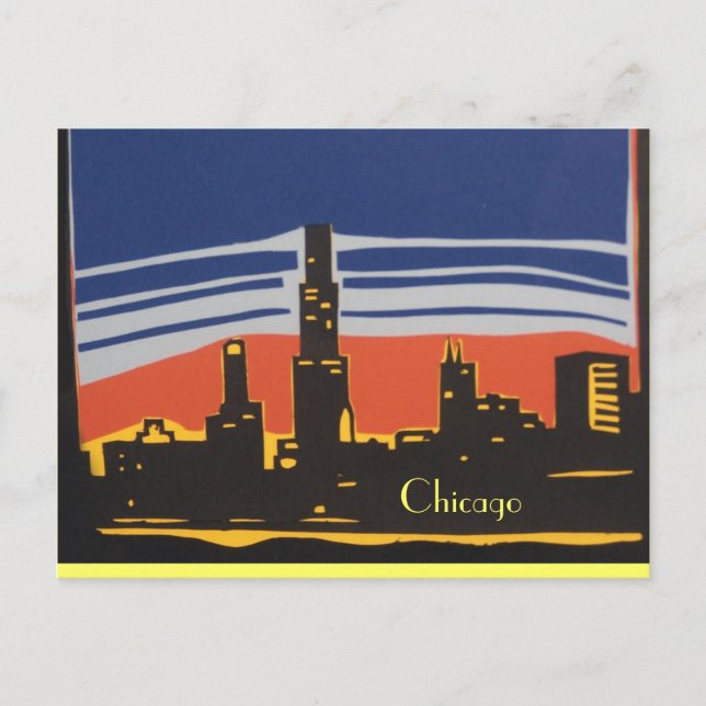 Chicago Skyline Postkarte (Vorderseite)