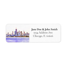 Chicago Skyline Rücksendeadressen-Aufklebers