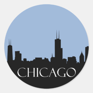 Chicago Skyline Runder Aufkleber