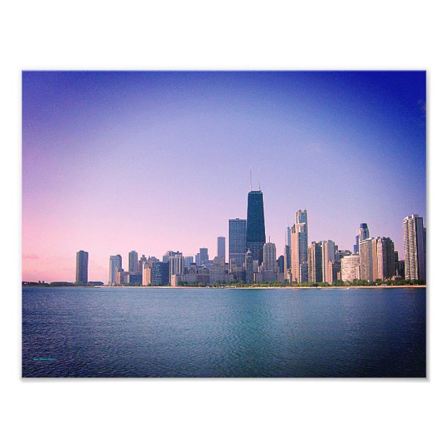 Chicago Skyline Sangria Filter Fotodruck (Vorne)