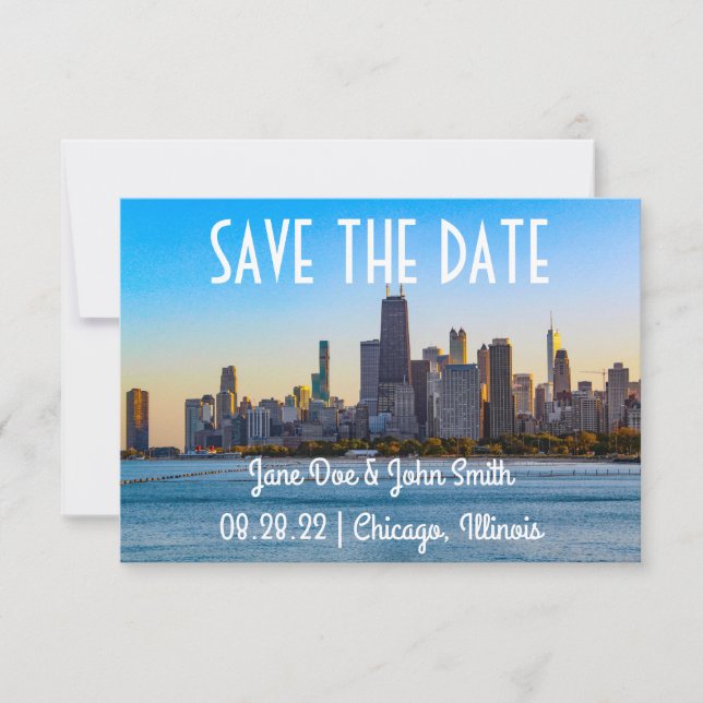 Chicago Skyline Save the Date (Vorderseite)