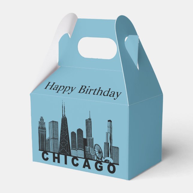 Chicago-Skyline-Silhouette  Geschenkschachtel (Vorderseite)