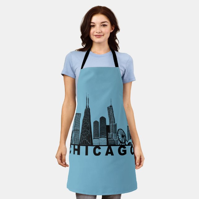 Chicago Skyline Silhouette  Schürze (Getragen)