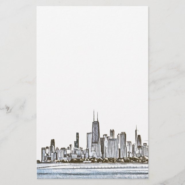 Chicago Skyline Stationery Briefpapier (Vorderseite)