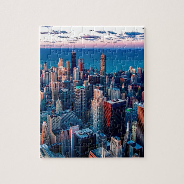 Chicago Skyline Sundown (Vertikal)