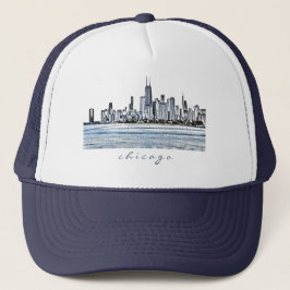 Chicago Skyline Trucker Hat Truckerkappe