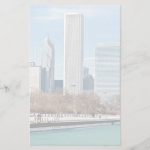 Chicago-Skyline über gefrorenem Michigansee Briefpapier