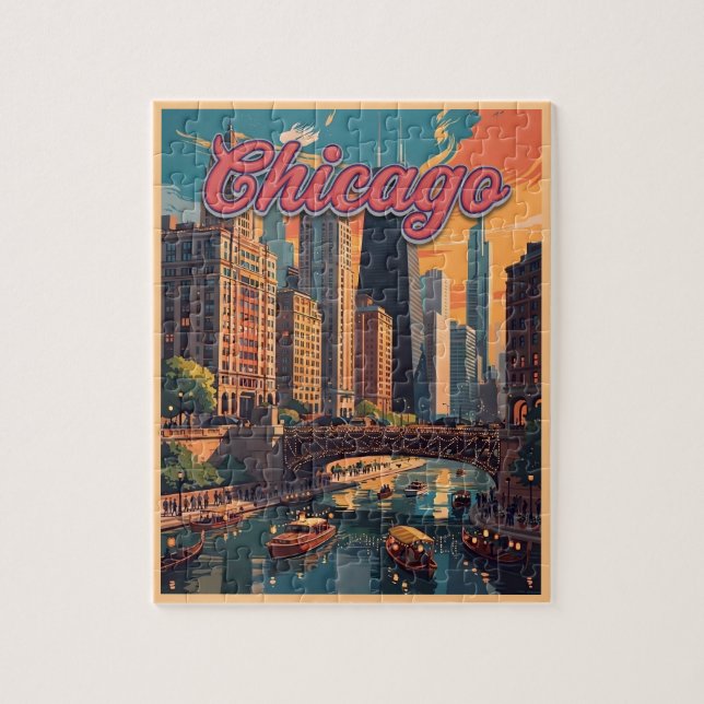 Chicago Skyline Ufer  (Vertikal)