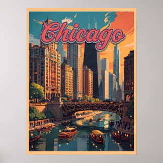 Chicago Skyline Ufer Poster