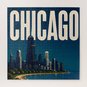 Chicago Skyline und Lake Michigan