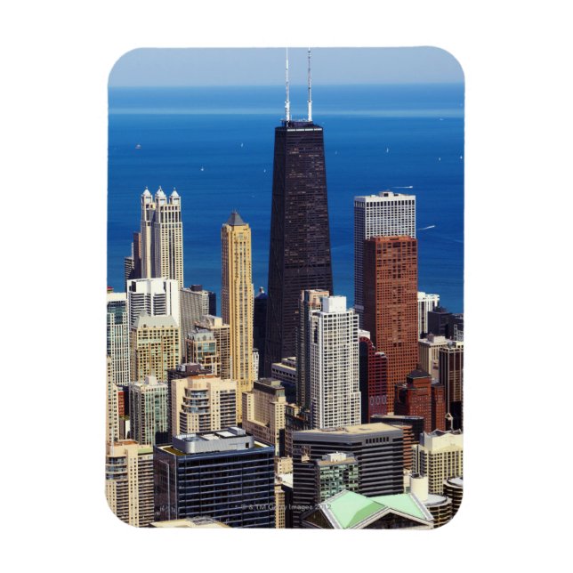 Chicago Skyline und Sehenswürdigkeiten Magnet (Vertikal)