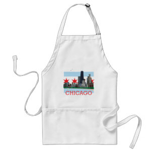 Chicago-Skyline und Stadt-Flagge Schürze