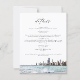 Chicago Skyline Wedding Details Card Einladung