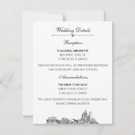 Chicago Skyline Wedding Details für Einladungen