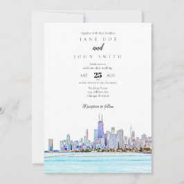 Chicago Skyline Wedding Einladung