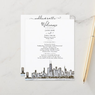 Chicago Skyline Wedding Programme