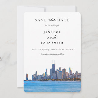 Chicago Skyline Wohnung Save the Date Karte