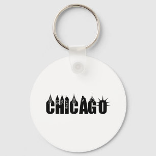 Chicago-Skyline-Wolkenkratzer-Stadt-Stolz Schlüsselanhänger