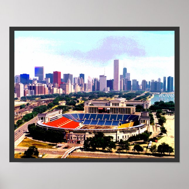 Chicago Skyline Wrigley Field Poster (Vorne)