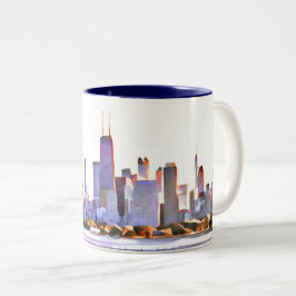 Chicago Skyline Zwei-Tone-Kaffee-Tasse Zweifarbige Tasse