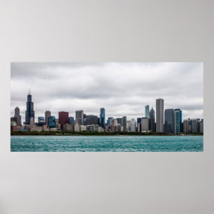Chicago skylinechicago, skyline, aerial, architect poster