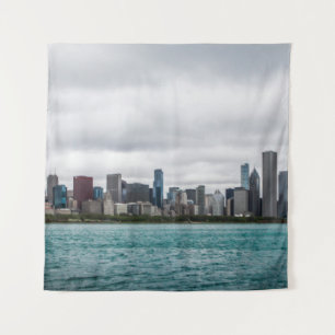 Chicago skylinechicago, Skyline, Luft, Architekt Wandteppich
