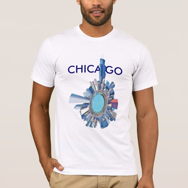 Chicago-Skylineplanet T-Shirt (Vorderseite)