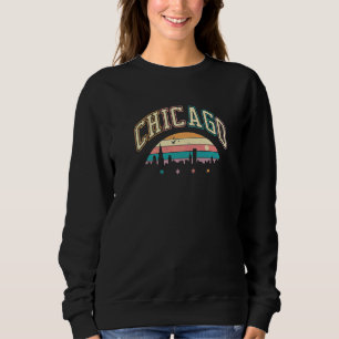 Chicago Skylines Retro Vintage Stil Für Chicagoan Sweatshirt