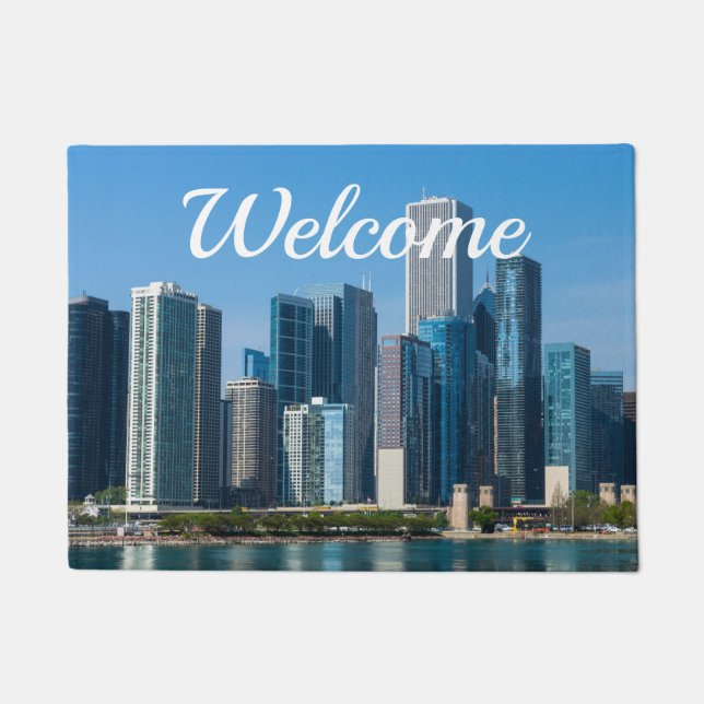 Chicago Skyscrapers Welcome Doormat Fußmatte (Vorderseite)