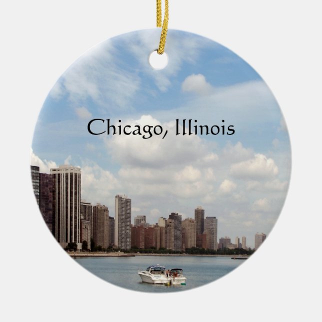 Chicago… Sommerzeit-Andenken Keramik Ornament (Vorne)