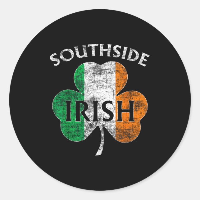 Chicago Southside Irish Flag St. Patrick's Day  Runder Aufkleber (Vorderseite)