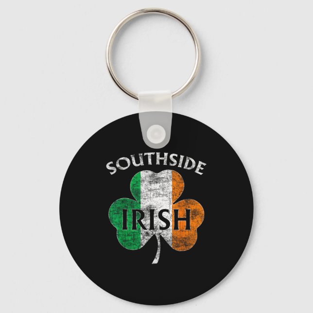 Chicago Southside Irish Flag St. Patrick's Day  Schlüsselanhänger (Vorderseite)